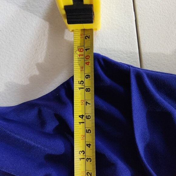 Suzi Chin For Maggy Dress Womens Size 6 Draped Royal Blue Sleeveless Formal - Picture 8 of 12